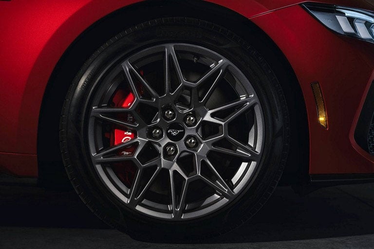 2024 Ford Mustang® model with a close-up of a wheel and brake caliper | Ed Morse Ford Lebanon in Lebanon MO