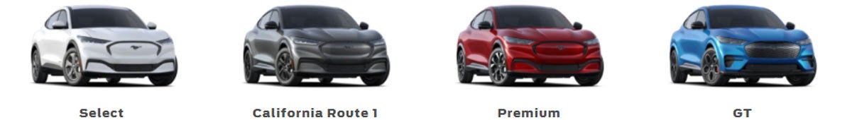 Mustang Mach E trim levels